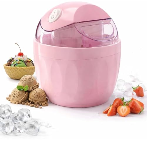 Jnchdghwa Mini Máquina de Helados, Máquina Personal para Postres, Máquina de Helados Compacta de un Solo Toque para Yogur, Sorbete y Gelato. Enchufe Europeo.