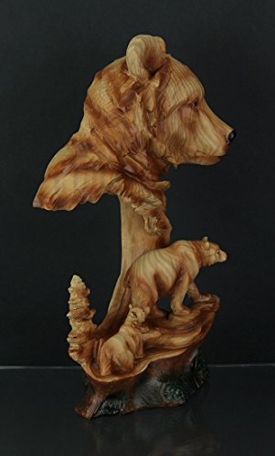 Estatua Decorativa Cabeza de Oso Tallada miniatura 2