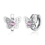 Sterling Silver Butterfly Hoop Earrings, Butterfly Gifts for Women Her Daughter