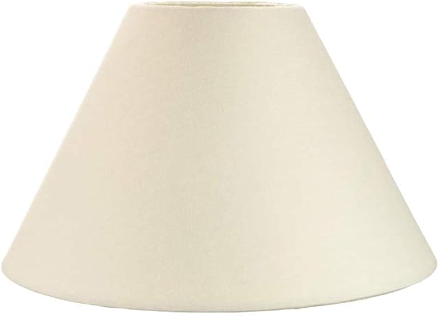 Traditional Plain Cotton Coolie Lampshade - for Table Lamps or Ceiling - Cylinder Pendant with Reducer - 10" / 25cm -(Cream)
