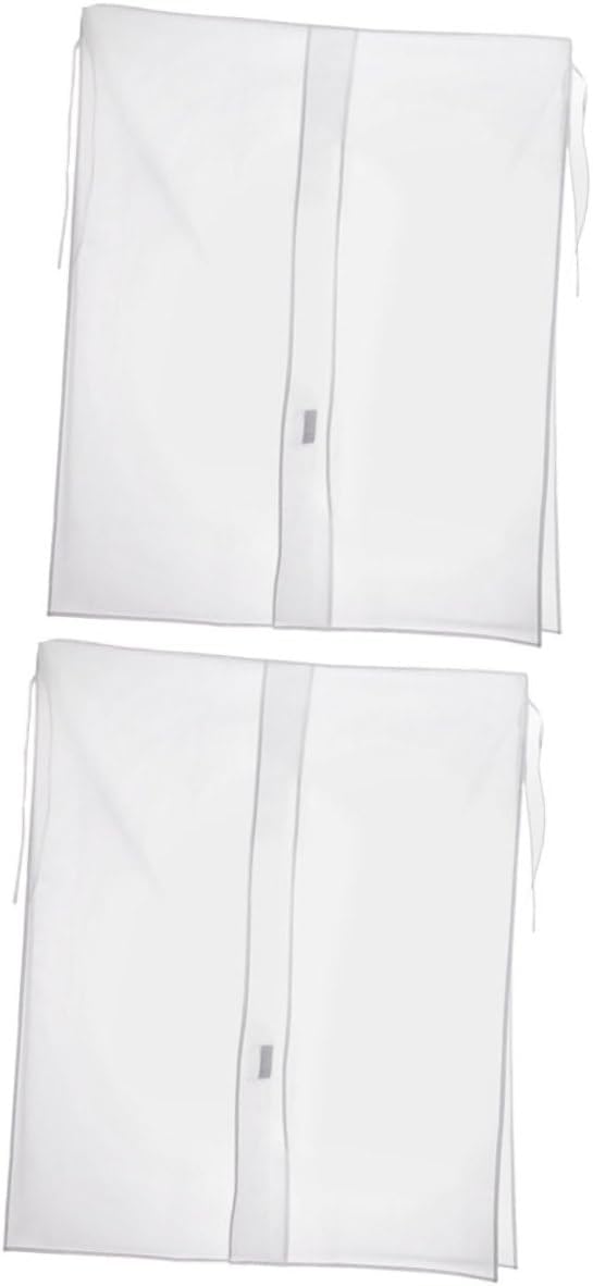 BESTYASH 2pcs Peva Hanging Garment Rack Cover with Sticky Buckle Closure Transparent Clothes Protector Bag for Closet Storage and Dust Prevention