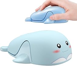 Wireless Mouse Cute Dolphin Shape Aesthetic Quiet Click Portable Lightweight Compact Silent Cordless USB Optical Mice for PC Laptop Computer Macbook Windows Kids Girl Women Men Office Travel Gift
