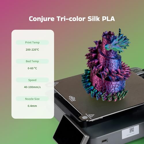 Image of Chitu Systems Conjure Silk Tricolor PLA 3D Printer Filament 1.75mm,Reusable Spool Compatible with Bambulab Refill Filament,Christmas Silk Red Yellow Blue Black Purple Gold Green Pack of 4KG /8.8lb