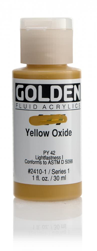 Golden Fluid Acrylic Paint 1 Ounce-Yellow Oxide