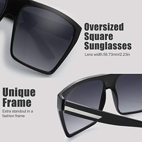 The Fresh Large Oversized Fashion Square Flat Top Sunglasses - Exquisite Packaging3