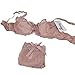 Nanier Women's Thin Transparent Lace Bra Set Dark Apricot 38C