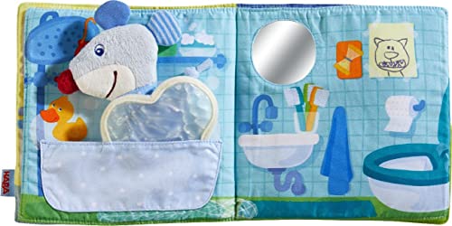 HABA 304211 - Stoffbuch Gute Nacht, viel Erzählspaß für Babys ab 6 Monaten, inklusive Maus als Fingerfigur, prima Geschenk zur Geburt und Taufe