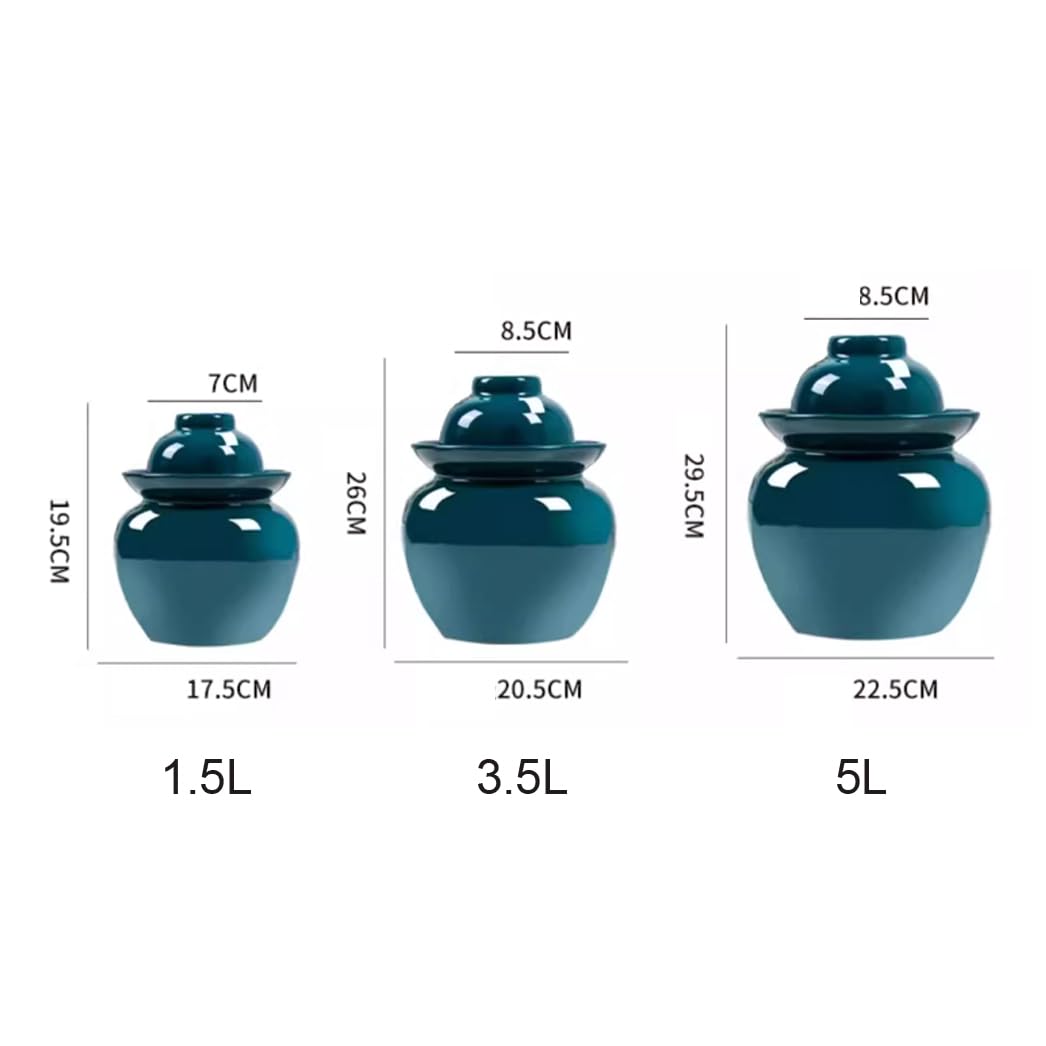 Ceramiczny kolorowy słoik na ogórki z pokrywkami, duży tradycyjny chiński porcelanowy słoik na ogórki, ceramiczny garnek do fermentacji z pokrywką z uszczelką wodną różowy-5L(Żółty-5L