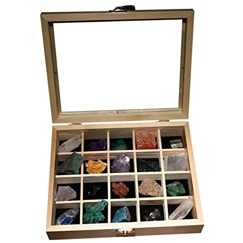 HOODANCOS Minerals Crystals Collection Box 20 Natural Ore Stones Stone Samples for Jewelry Making