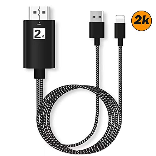 Compatible with iPhone iPad to HDMI Adapter Cable, HDMI Cable for iPhone to
