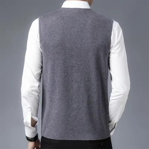 Men's Business Casual Pullover Warm Sleeveless Sweater Vest Knitted Slim-Fit Top4