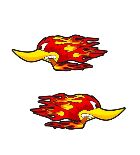 STICKERS RACING Lot de 2 autocollants en vinyle pour voiture, moto, casque de course, camion, pic-vert en feu, découpé et laminé, imperméable, longue durée.
