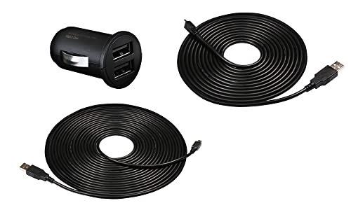 Caricabatteria Da Auto Doppio Usb Per Drivepro, Cavo 8M/4M, Usb Tipo A A Micro B