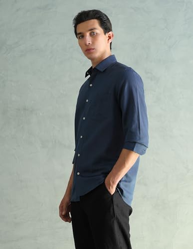 Image of Arrow Solid Slim Fit Formal Shirts for Men - Full Sleeve Shirt for Man