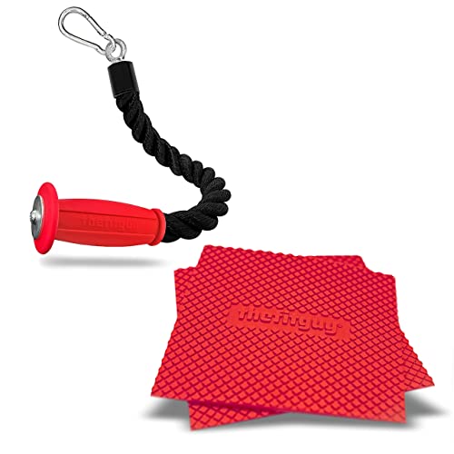 Thefitguy Comfort Grip Combo - One Ergonomic Non-Slip Grip Single Tricep Rope Pull Down And A Pair Of Silicone Lifting Grip Pads - Enhance Any Lifting Grip #TOP7