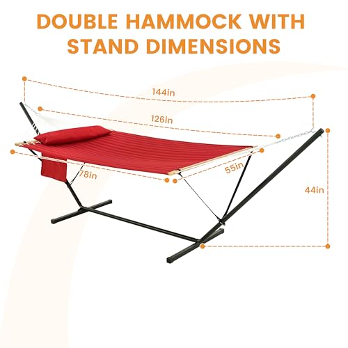 Image of Lazy Daze Double Hammock with Stand, Balance Straps & Carry Bag for Outside