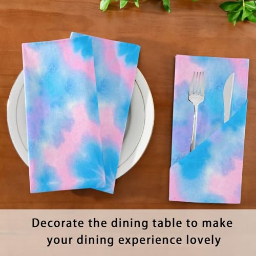Servilletas de Tela Reutilizables Tie-dye Azul-Rosa Set 6 miniatura 7