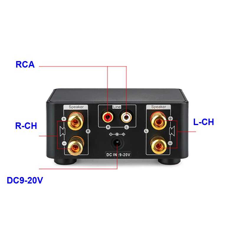 Amplificatore Hi-Fi， Amplificatore audio 68W+68W Infineon MA12070 Bluetooth 5.0 Amplificatore di potenza audio digitale Classe D USB AUX TF Home Theater HiFi Stereo Mini(Black Amplifier)