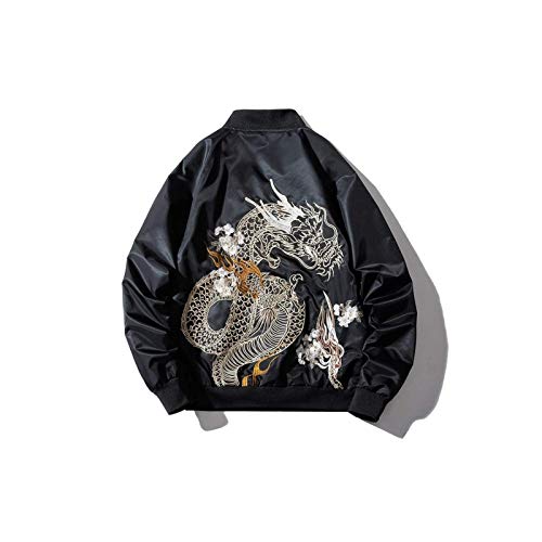 Tiger Pattern Embroidery Unisex Baseball Bomber Jacket Coat Tops Blouse Outerwear