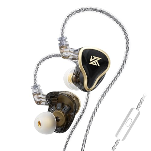 KZ ZAS In Ear Monitor, 1DD + 7BA Auriculares Híbridos HiFi, Audífonos para Videojuegos, con Cable OFC Plateado Desmontable para Músicos y Audiófilos