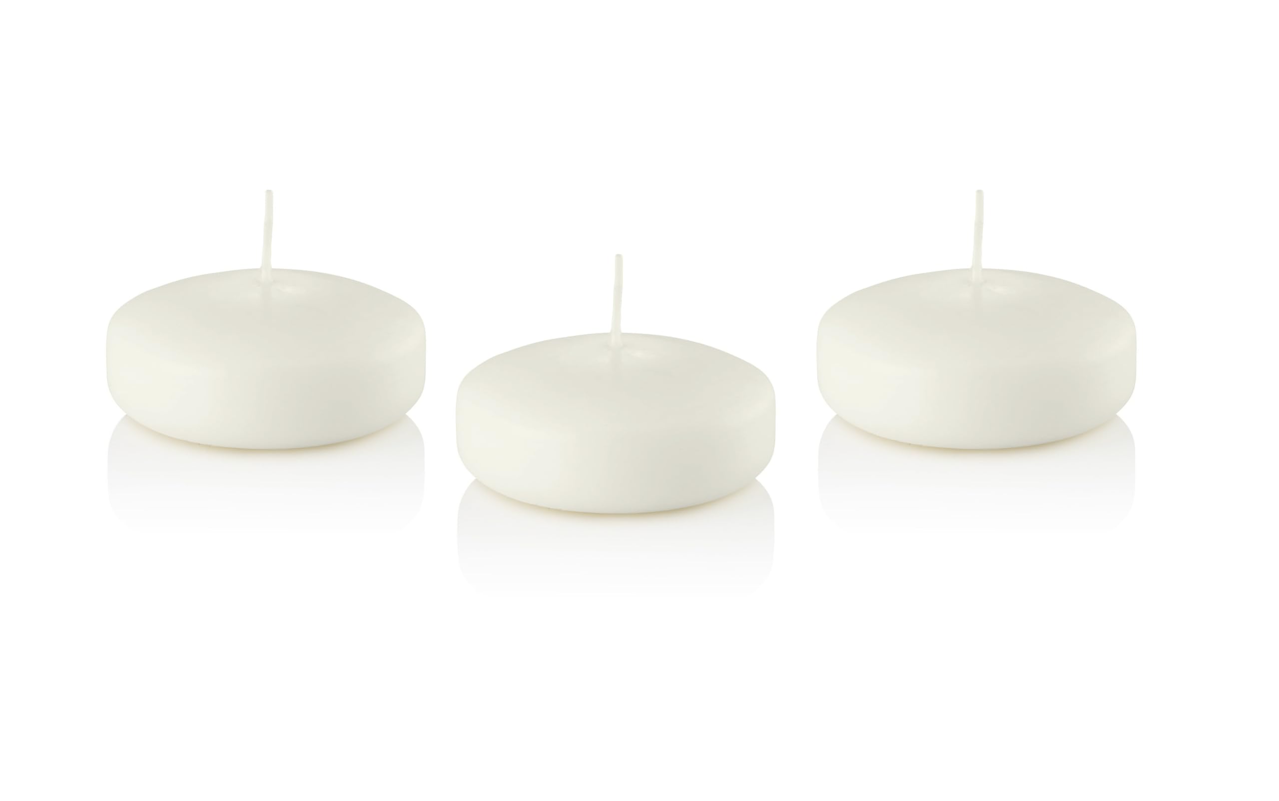 D'light Online Paquete de velas flotantes para eventos, bodas, spa, decoración del hogar, ocasiones especiales y decoraciones navideñas (tamaño grande, 3 pulgadas (juego de 12), color marfil pálido