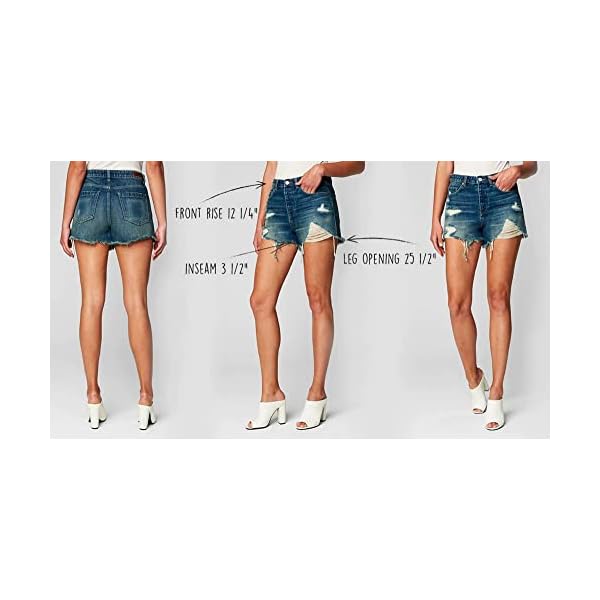 [BLANKNYC] Womens High Rise Denim Side Patchwork Cut Off Shorts, Stylish Clothing - Image 5