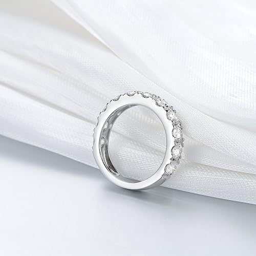 Molioaki 2 carats Round Cut Wedding bands for Women Moissanite Wedding Bands Platinum Plated Silver wedding rings3