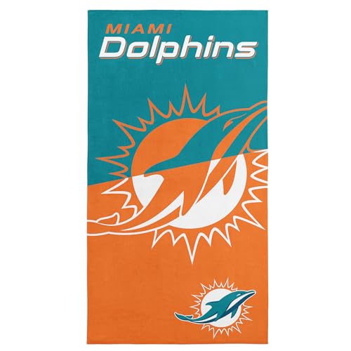 Image of Northwest NFL Miami Dolphins Microfiber Beach Towel, 30 x 60 Inches - Quick Dry, Sand Resistant, Lightweight, Highly Absorbent, Incisor Design