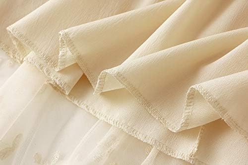 CosSky Womens Foral Tulle Skirt Elastic High Wasit Embroidery Floral Mesh Tutu A-Line Midi Skirts - Image 5