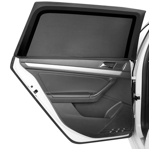 JUSTTOP Car Window Shade for Baby with UV Protection Breathable Mesh Blocks Sunlight & Reduces Glare-Sun Shade for Most Vehicles, (2-Pack)