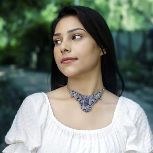 AYANA Black Onyx Macrame Necklace | Handmade, Ethically Sourced Gemstone Jewelry | Boho Statement Piece for Protection & Strength4
