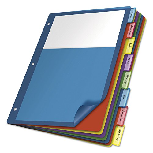 Cardinal Single Pocket Poly Dividers, 8-Tab, Letter Size, Multi-Color (84017)