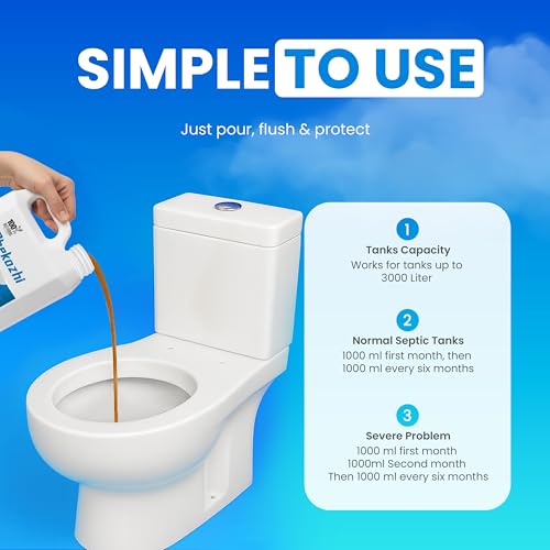 Image of natural septic tank treatment sludge dissolving odor removing bacteria cleaner (5 litre)