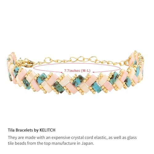Image of KELITCH Colorful Tila Beaded Bracelets Women Strand Friendship Bracelet Handmade New Link Cuff Bracelets