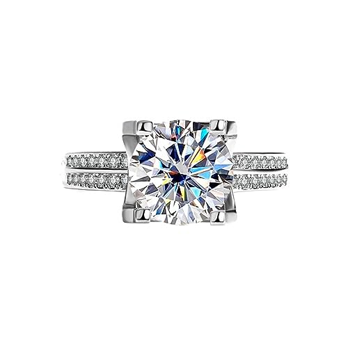 Bague en diamant moissanite 3ct alliance mariage argent VVS1