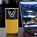 Rico Industries NCAA Vanderbilt Commodores 16 oz Ceramic Tumbler with Silicone Grip, Deep Laser Engraved, Black and Gold Colored Design with Slide Lid, Travel Coffee Mug, Matte Glaze