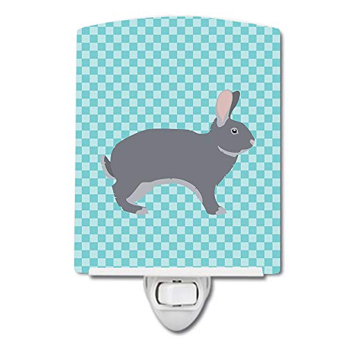 Lámpara de mesa de noche cerámica azul 6x4x3 pulgadas