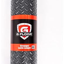 سجادة أرضيات المرآب G-Floor Diamond Tread مقاس 86 بوصة x 22، رمادي أردوازي - هيكل من البولي فينيل الصلب لحماية فائقة لأرضية المرآب