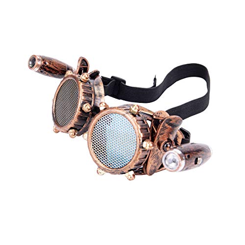 ZAIQUN Retro Goggles Vintage Steampunk Glasses Rave Crystal Lenses for Cosplay Halloween steampunk buy now online