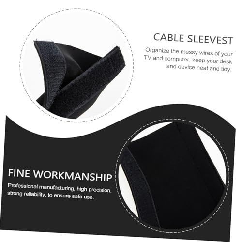 Sewroro manga flexible para gestión de cables para cables de computadora, organizador portátil de cables, funda para ocultar cables para escritorio, oficina y hogar, negro miniatura 7