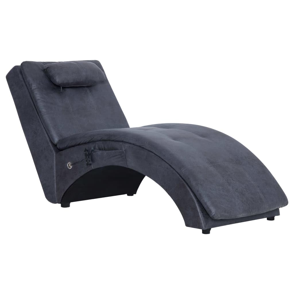 Méridienne massage lombaire et fauteuil de relaxation aspect daim