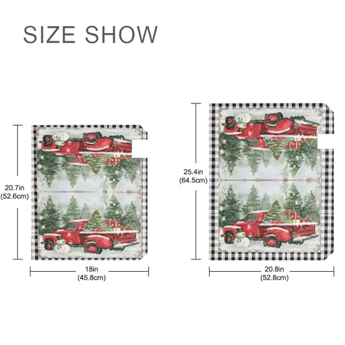 Image of Merry Christmas Truck Tree Magnetic Mailbox Cover Large Size Winter Snowman Buffalo Plaid Mailbox Covers Standard Size Garden Yard Post Wraps Mail Box Cover Outdoor Decorations 25 inch L x 21 inch W