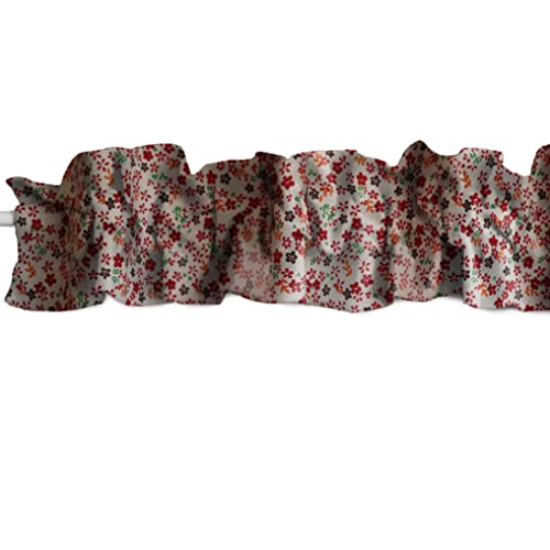 Zen Creative Designs Cotton Small Flowers Allover Print Sleeve Topper Window Valance Top Bottom Ruffle Home Décor Bedroom Nursery Kitchen Window (58