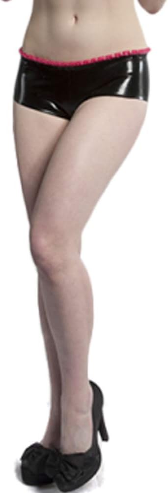Latex Panties Women Underwear Latex Rubber Shorts with Ruffles and Bow Laces Briefs Sexy Lingerie