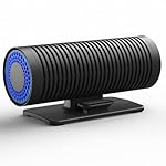 QUEENTY Car Air Purifier, Small Air Purifier for Car Bedroom Pet, HEPA Mini Air Purifier with 3 Stages Air Purification, Dual Fan, Desktop Air Purifier for Removing Dust Pet Dander Smoke Odor (black1)