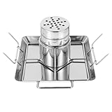 Toddmomy 1Stück Hühnergestell für Grill und BBQ Multifunktionale Grillplatte für Outdoor Camping zu Montieren mit Bierdose Halter für Saftiges Hähnchen