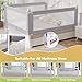 omzer King Bed Rail for Toddlers - Foldable Baby Bed Rail Guard with Child Lock Height Adjustable Bed Safety Rails for Children for King Size - 3 Pack, 78.7x78.7x74.7”