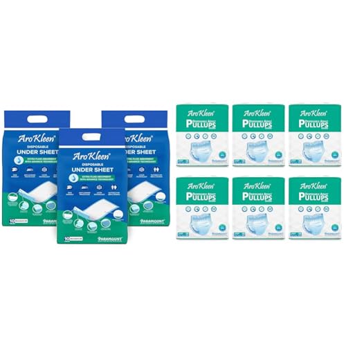 Image of Arokleen Premium Underpads, Extra Large (90X60Cm) I 30 Units | 12 Hrs Absorption Protection I 5-Layered Leak-Proof I Protects Surfaces from Incontinence I Super Soft Polymer|AROKLEEN Premium Adult