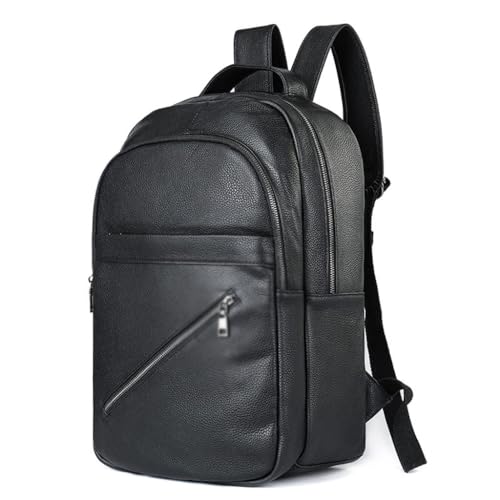 Sac à dos en cuir véritable grande capacité style rétro chic chic pour homme d'affaires