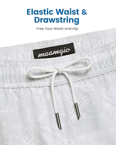 Image of maamgic Mens Swim Trunks with Compression Liner 5 Inch, Quick Dry Bathing Suit with Zipper Pockets, No-Chafing Swim Shorts